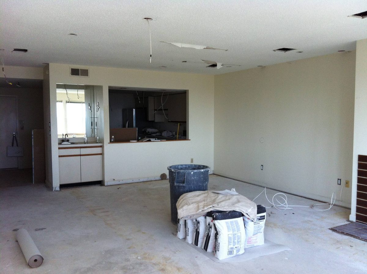 Interior of a home being restored